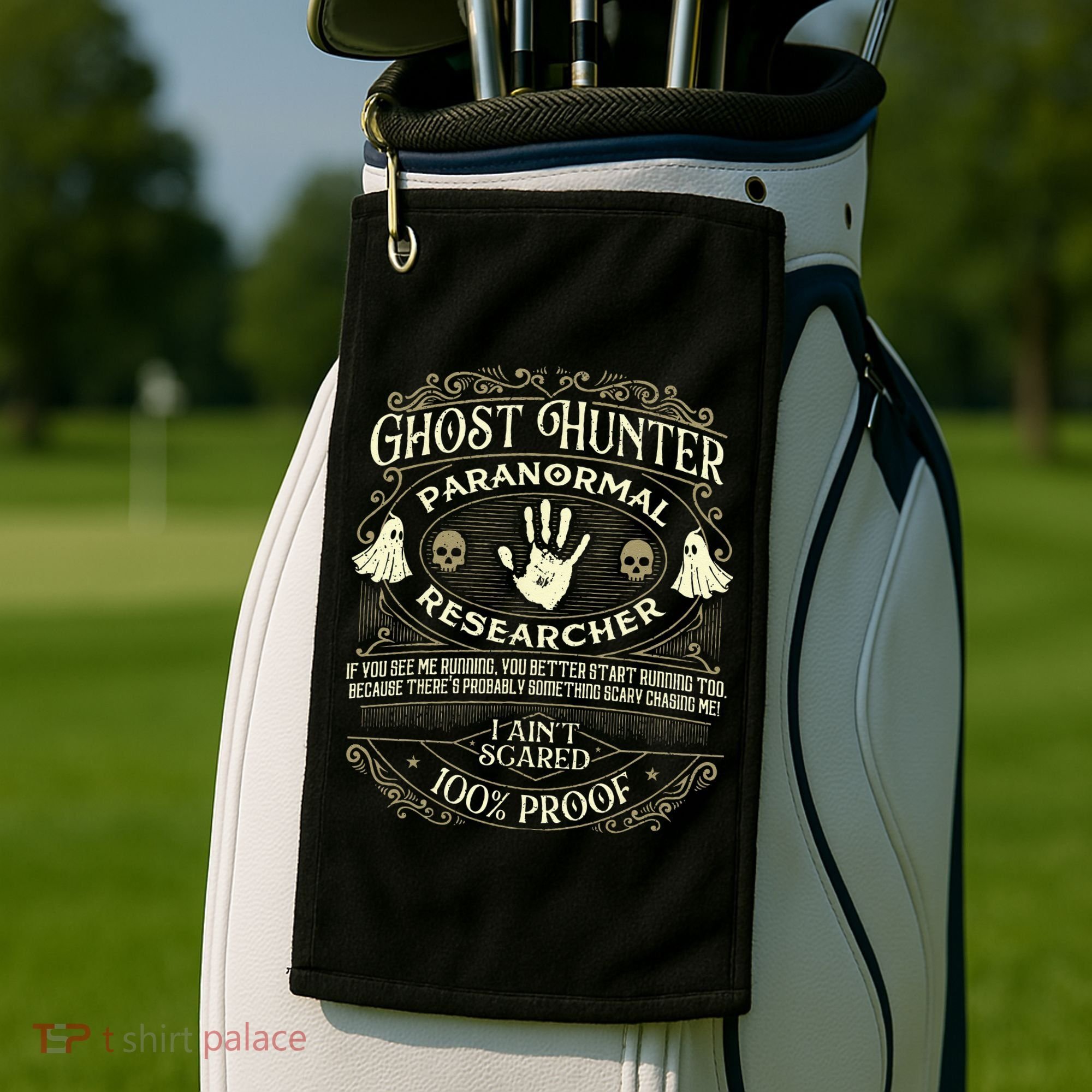 Ghost Hunter Ghost Hunting Halloween Paranormal Activity Golf Towel