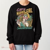 Gypsy Hippie Girl Smoke Weed Retro Women's Sweatshirt thumb 0