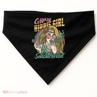 Gypsy Hippie Girl Smoke Weed Retro USA-Made Doggie Bandana thumb 0