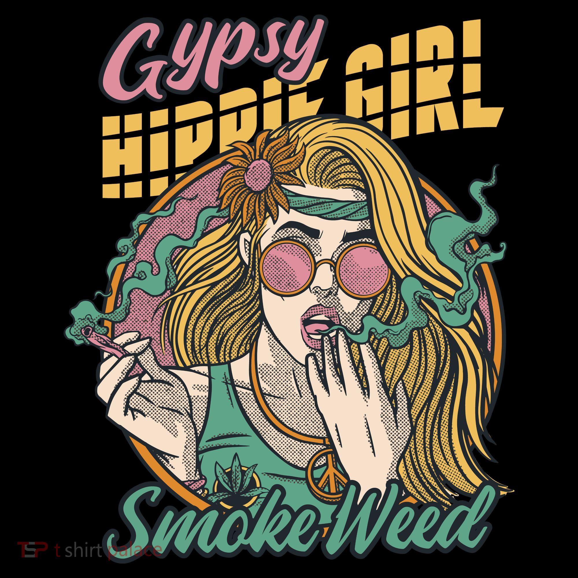 Gypsy Hippie Girl Smoke Weed Retro Coffee Mug