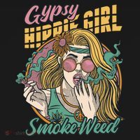 Gypsy Hippie Girl Smoke Weed Retro Women's Hoodie thumb 2