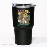 Gypsy Hippie Girl Smoke Weed Retro Tumbler thumb 0