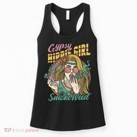 Gypsy Hippie Girl Smoke Weed Retro Women's Tank Top thumb 0