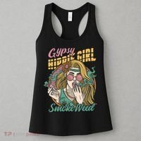 Gypsy Hippie Girl Smoke Weed Retro Women's Tank Top thumb 3