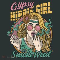 Gypsy Hippie Girl Smoke Weed Retro Long Sleeve Shirt thumb 2