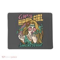 Gypsy Hippie Girl Smoke Weed Retro Mousepad thumb 0