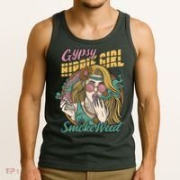 Gypsy Hippie Girl Smoke Weed Retro Tank Top thumb 3