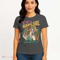 Gypsy Hippie Girl Smoke Weed Retro Women's T-Shirt thumb 4