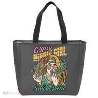Gypsy Hippie Girl Smoke Weed Retro Tote Bag thumb 0