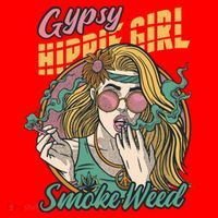 Gypsy Hippie Girl Smoke Weed Retro Santa Hat thumb 1