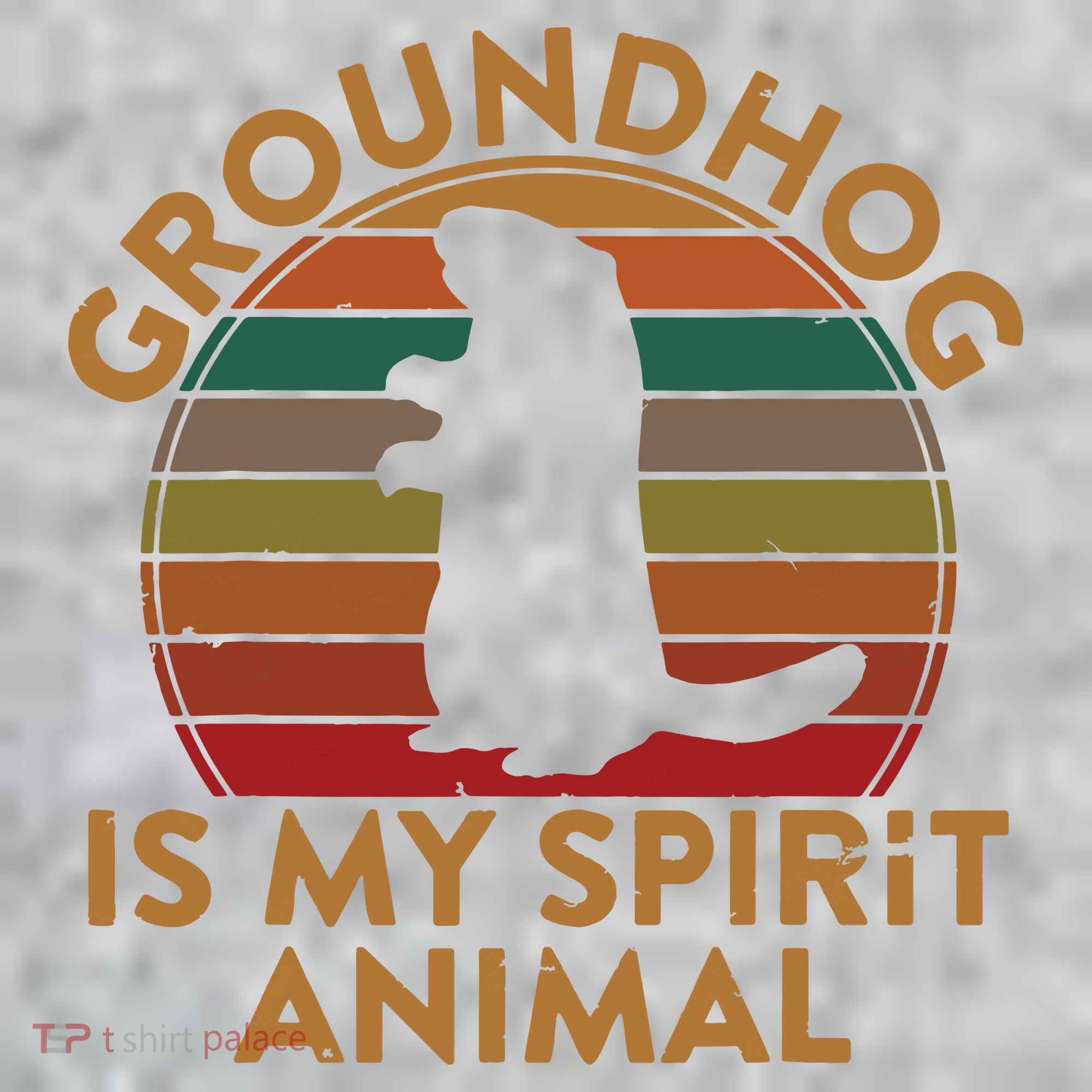 Ground Hog Is My Spirit Animal Gift Silhouette Groundhog Day The Baniff Cuffed Pom Beanie
