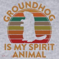 Ground Hog Is My Spirit Animal Gift Silhouette Groundhog Day Women's Racerback Cropped Tank thumb 2