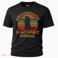 Ground Hog Is My Spirit Animal Gift Silhouette Groundhog Day Cooling Performance Crew T-Shirt thumb 0