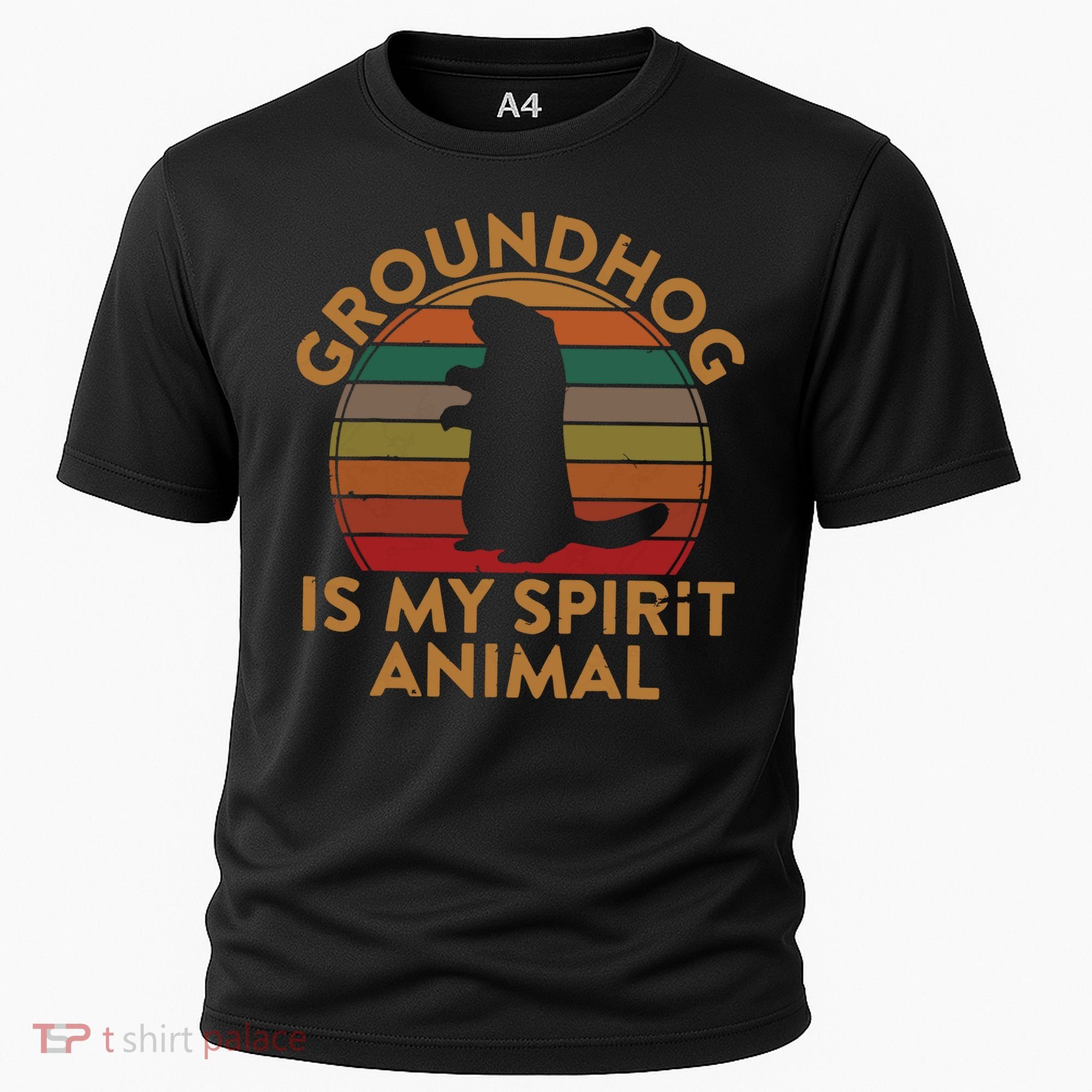 Ground Hog Is My Spirit Animal Gift Silhouette Groundhog Day Cooling Performance Crew T-Shirt