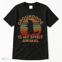 Ground Hog Is My Spirit Animal Gift Silhouette Groundhog Day Tall T-Shirt thumb 0