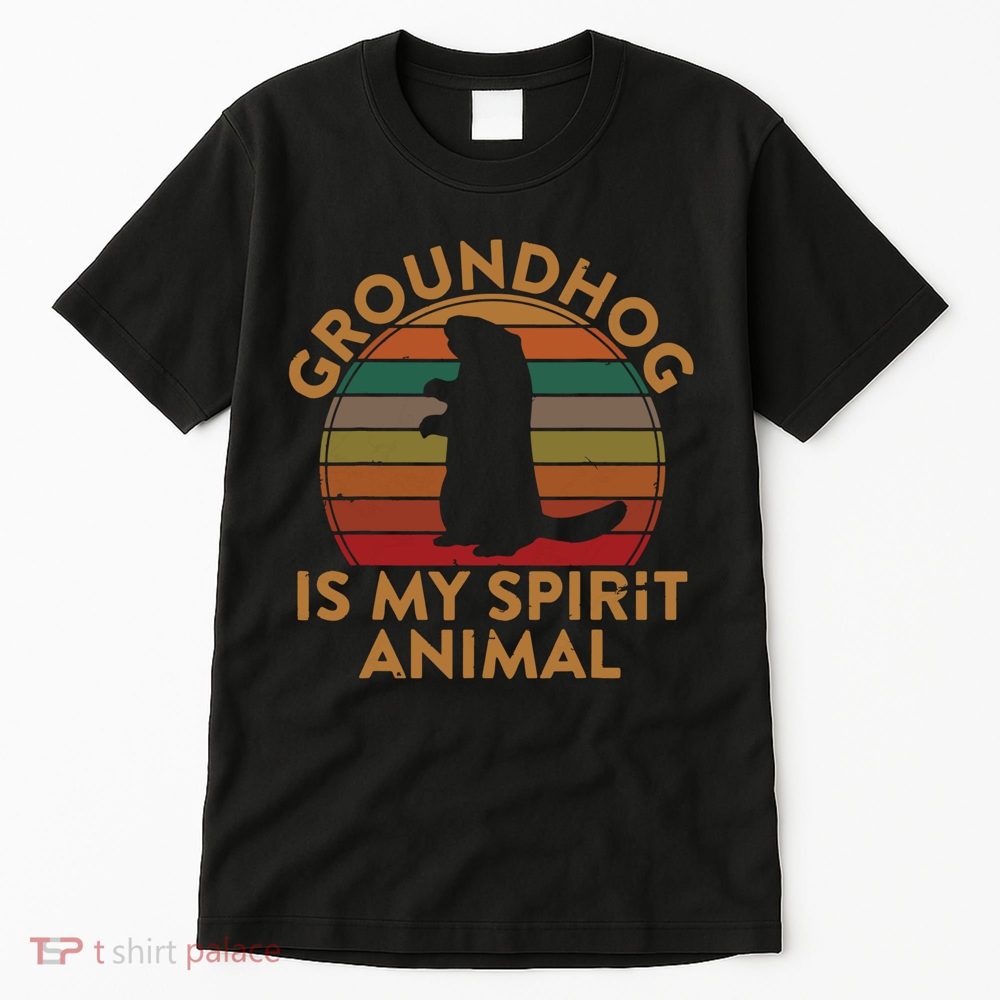 Ground Hog Is My Spirit Animal Gift Silhouette Groundhog Day Tall T-Shirt