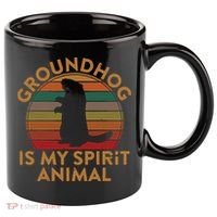 Ground Hog Is My Spirit Animal Gift Silhouette Groundhog Day 11oz C Handle Ceramic Mug thumb 0