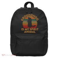 Ground Hog Is My Spirit Animal Gift Silhouette Groundhog Day 16 in Basic Backpack thumb 0