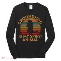 Ground Hog Is My Spirit Animal Gift Silhouette Groundhog Day Tall Long Sleeve Shirt thumb 0