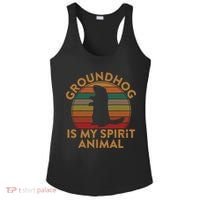 Ground Hog Is My Spirit Animal Gift Silhouette Groundhog Day Ladies PosiCharge Competitor Racerback Tank thumb 0