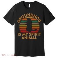 Ground Hog Is My Spirit Animal Gift Silhouette Groundhog Day Premium T-Shirt thumb 0