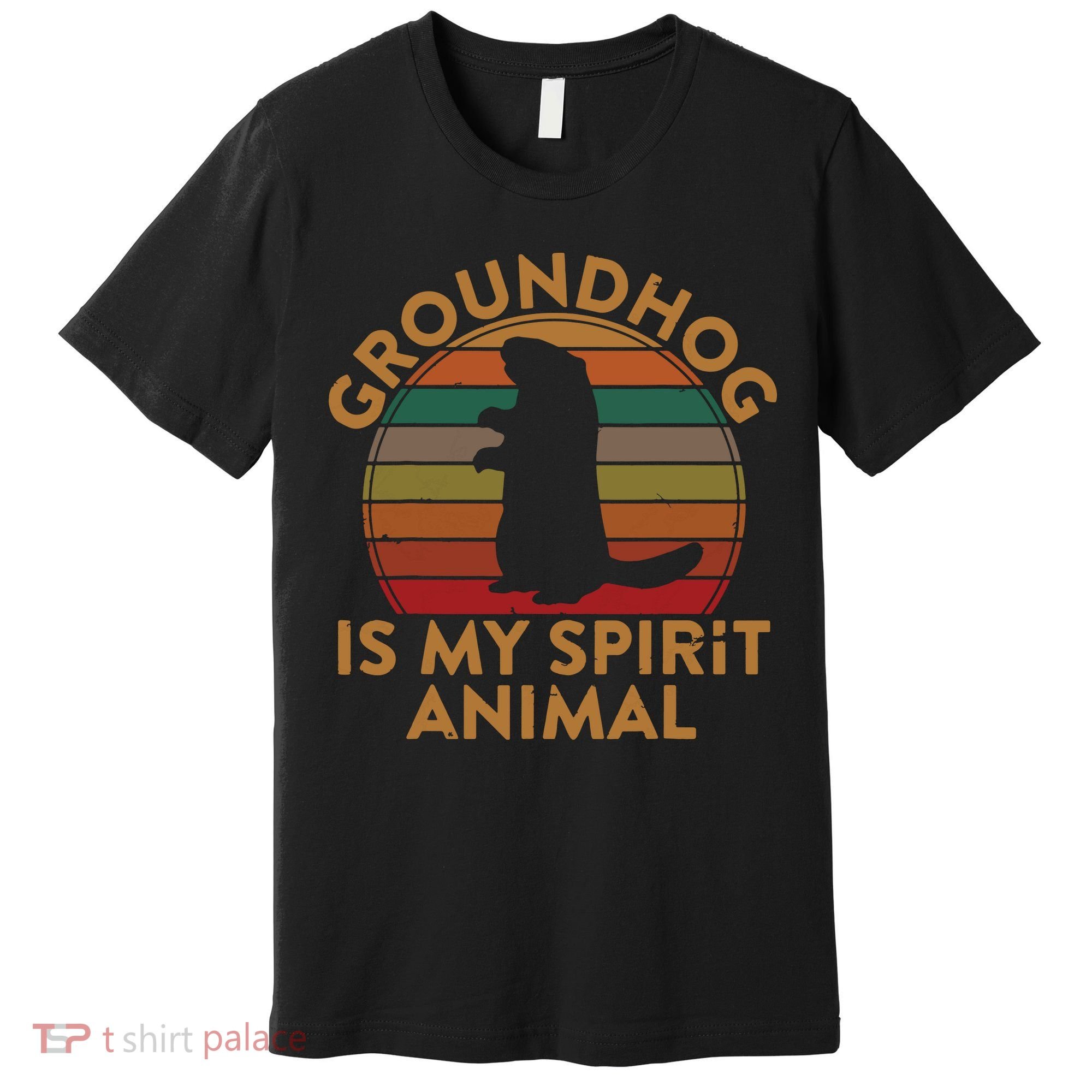 Ground Hog Is My Spirit Animal Gift Silhouette Groundhog Day Premium T-Shirt