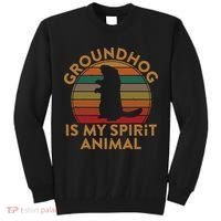 Ground Hog Is My Spirit Animal Gift Silhouette Groundhog Day Tall Sweatshirt thumb 0
