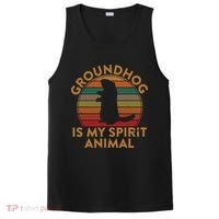 Ground Hog Is My Spirit Animal Gift Silhouette Groundhog Day PosiCharge Competitor Tank thumb 0