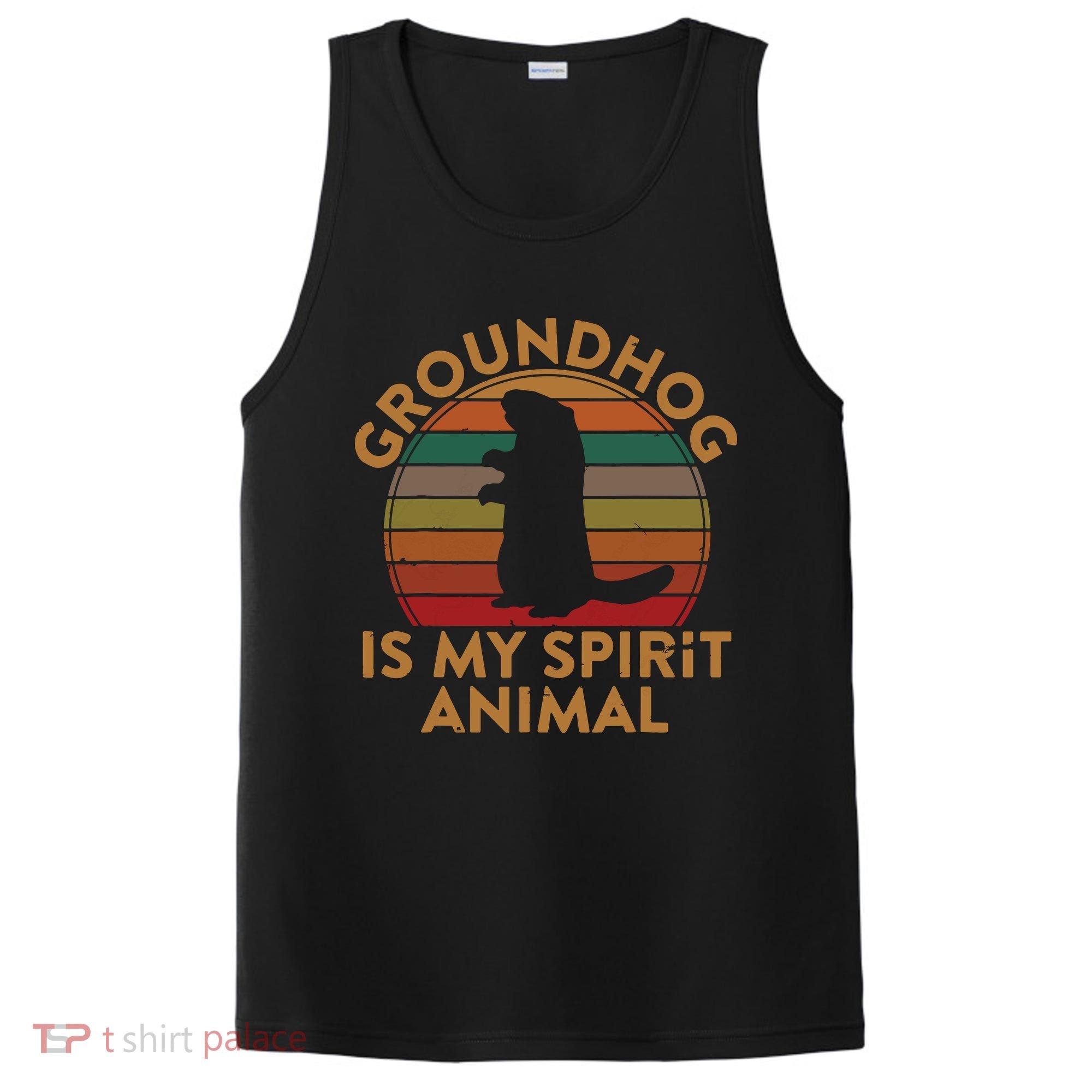 Ground Hog Is My Spirit Animal Gift Silhouette Groundhog Day PosiCharge Competitor Tank