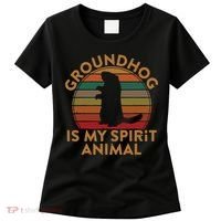 Ground Hog Is My Spirit Animal Gift Silhouette Groundhog Day Women's T-Shirt thumb 0
