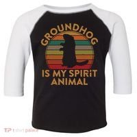 Ground Hog Is My Spirit Animal Gift Silhouette Groundhog Day Toddler Fine Jersey T-Shirt thumb 0