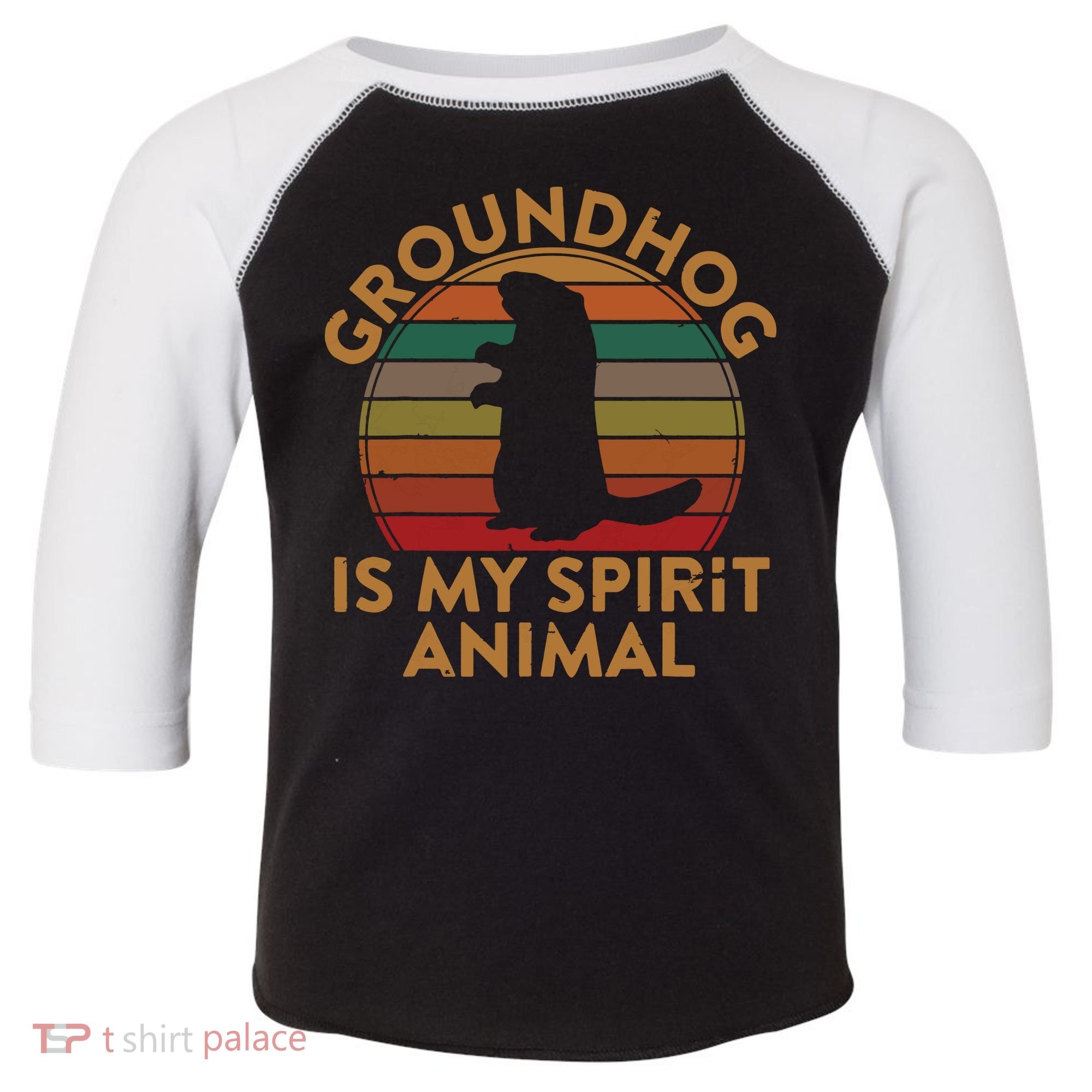 Ground Hog Is My Spirit Animal Gift Silhouette Groundhog Day Toddler Fine Jersey T-Shirt