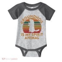 Ground Hog Is My Spirit Animal Gift Silhouette Groundhog Day Infant Baby Jersey Bodysuit thumb 0