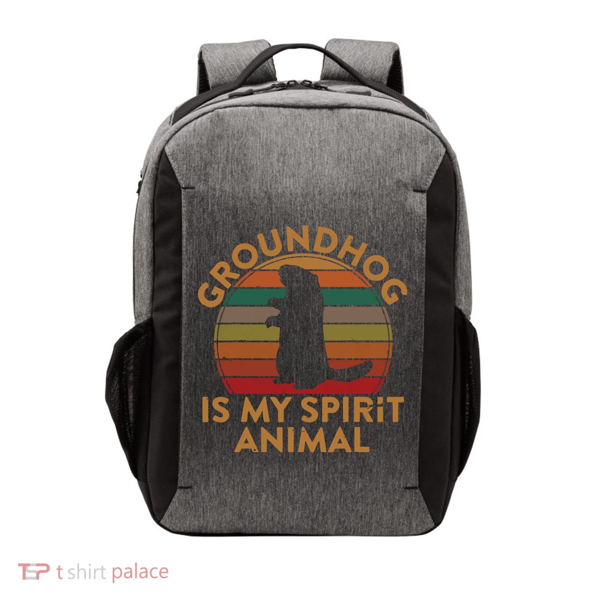 Ground Hog Is My Spirit Animal Gift Silhouette Groundhog Day Vector Backpack