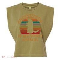 Ground Hog Is My Spirit Animal Gift Silhouette Groundhog Day Garment-Dyed Women's Muscle Tee thumb 0