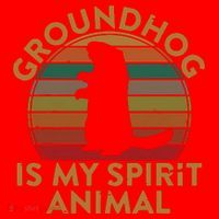 Ground Hog Is My Spirit Animal Gift Silhouette Groundhog Day Santa Hat thumb 1