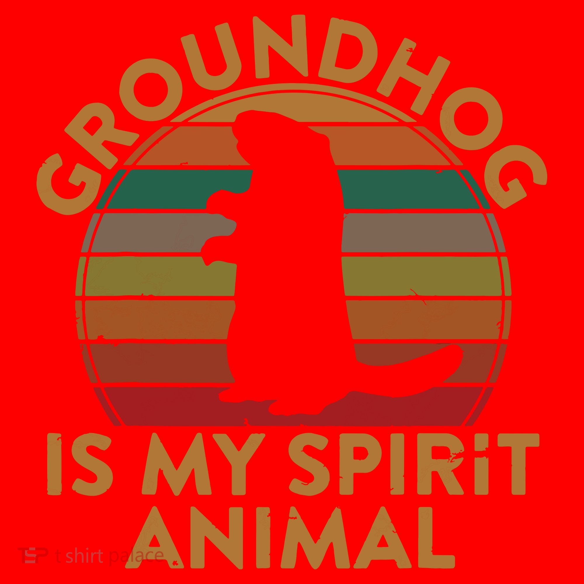 Ground Hog Is My Spirit Animal Gift Silhouette Groundhog Day Santa Hat