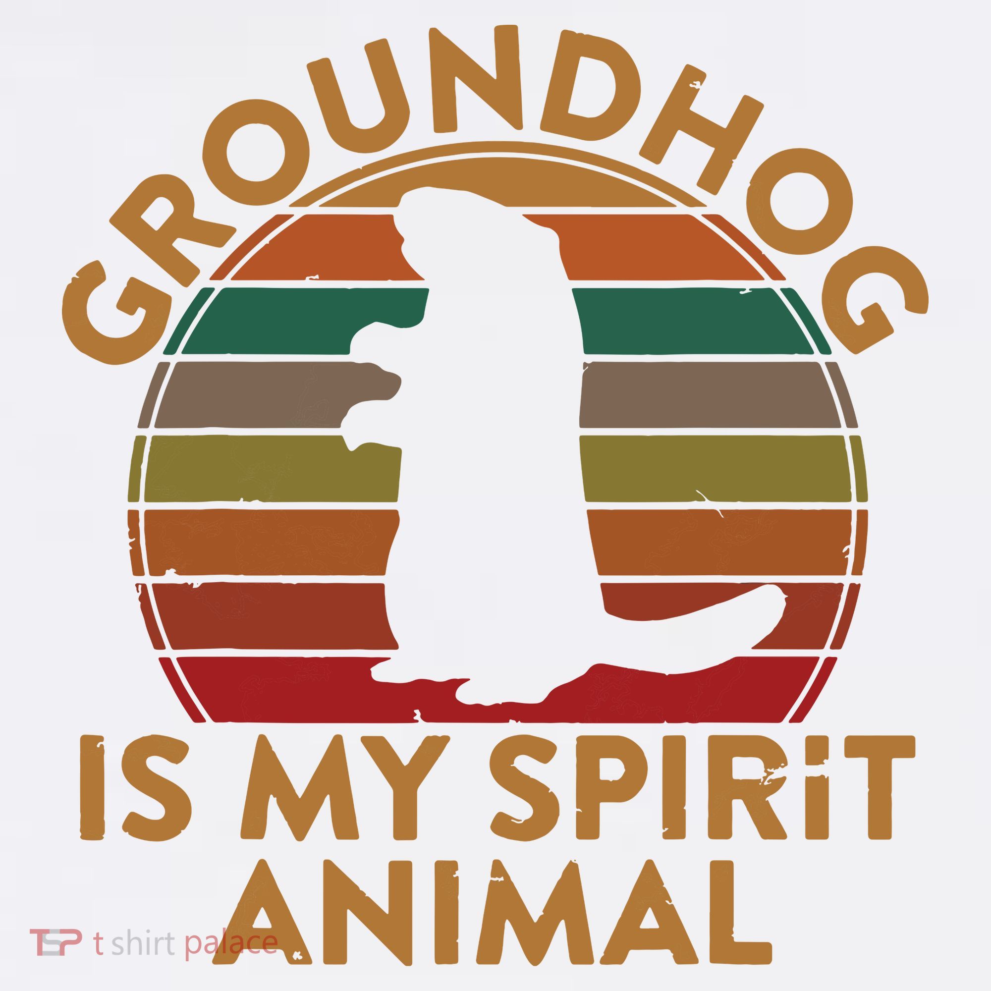 Ground Hog Is My Spirit Animal Gift Silhouette Groundhog Day Garment-Dyed Sweatshirt