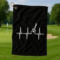 Guitar Heartbeat Instrut Gift Cute Gift Golf Towel thumb 1