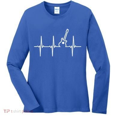 Guitar Heartbeat Instrut Gift Cute Gift Women's Long Sleeve Shirt