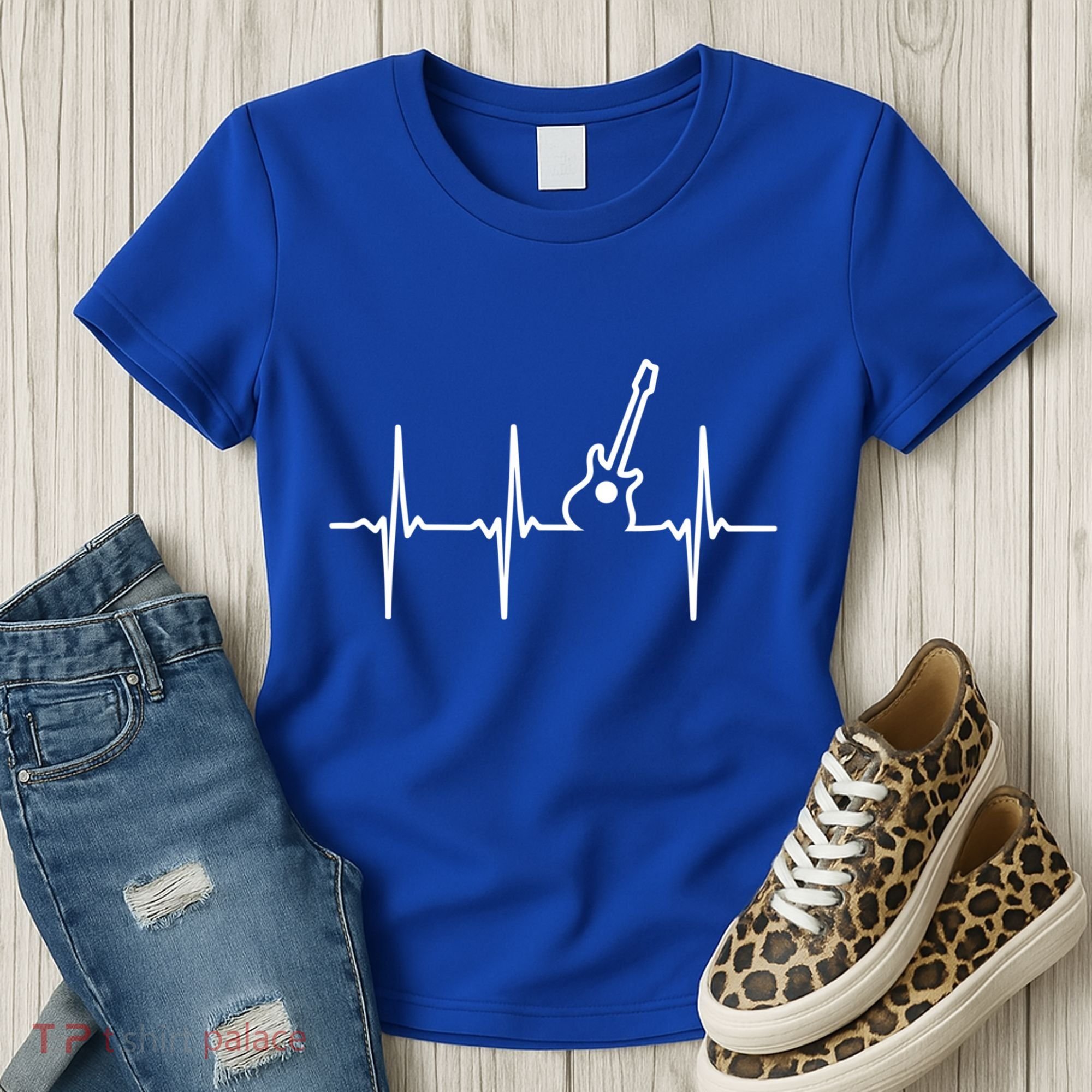 Guitar Heartbeat Instrut Gift Cute Gift Women's T-Shirt