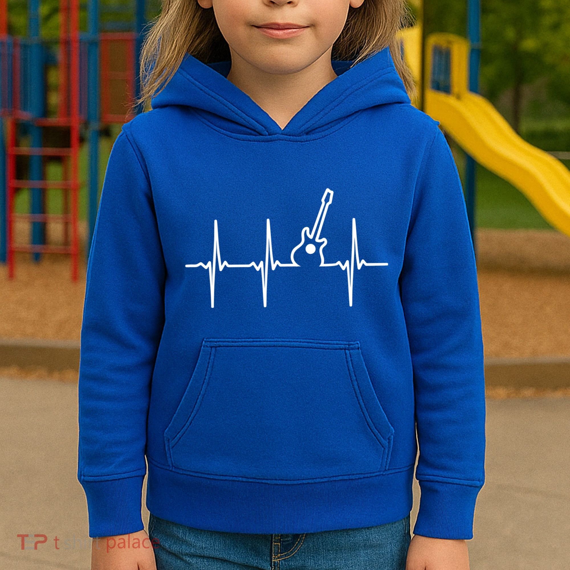 Guitar Heartbeat Instrut Gift Cute Gift Kids Hoodie
