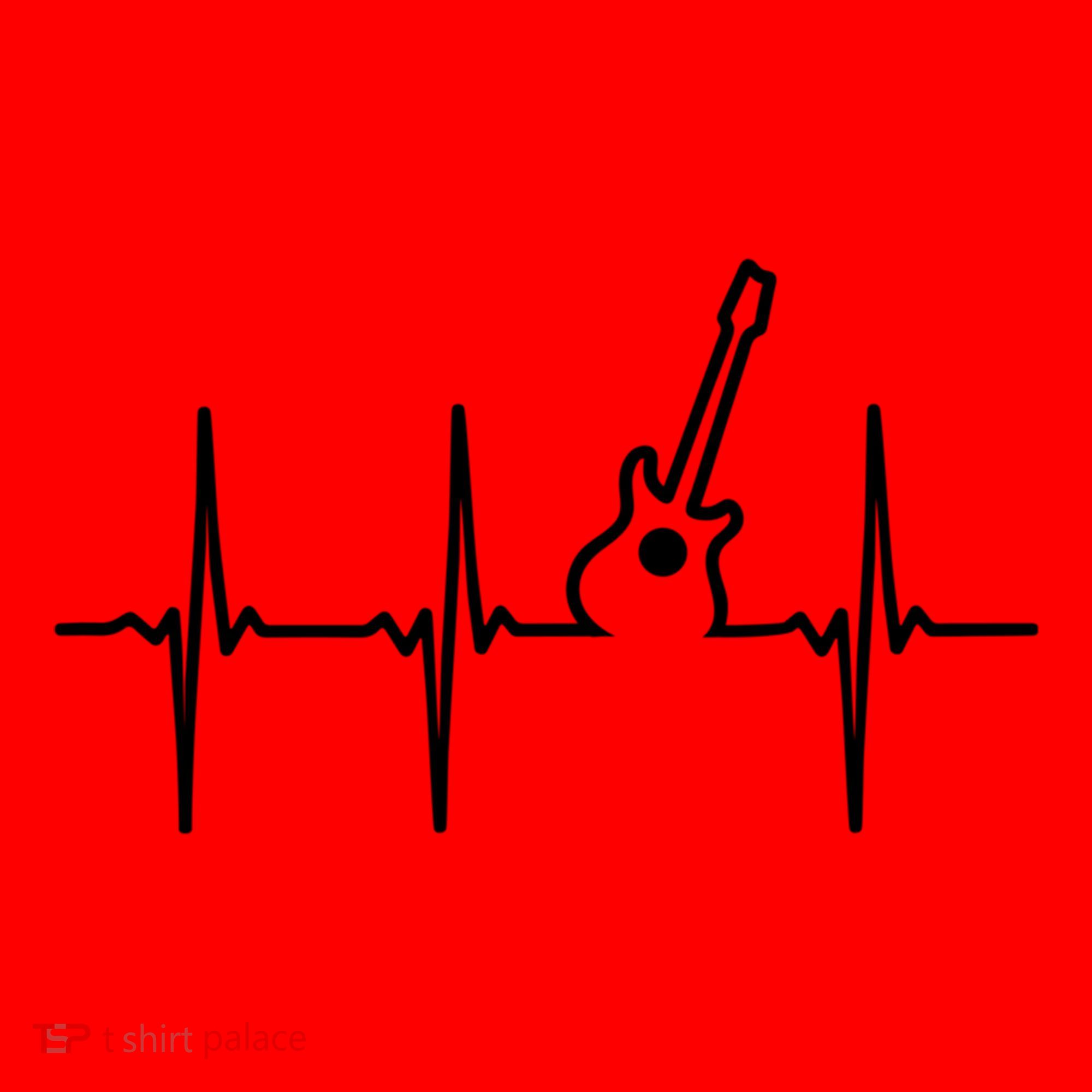 Guitar Heartbeat Instrut Gift Cute Gift Santa Hat