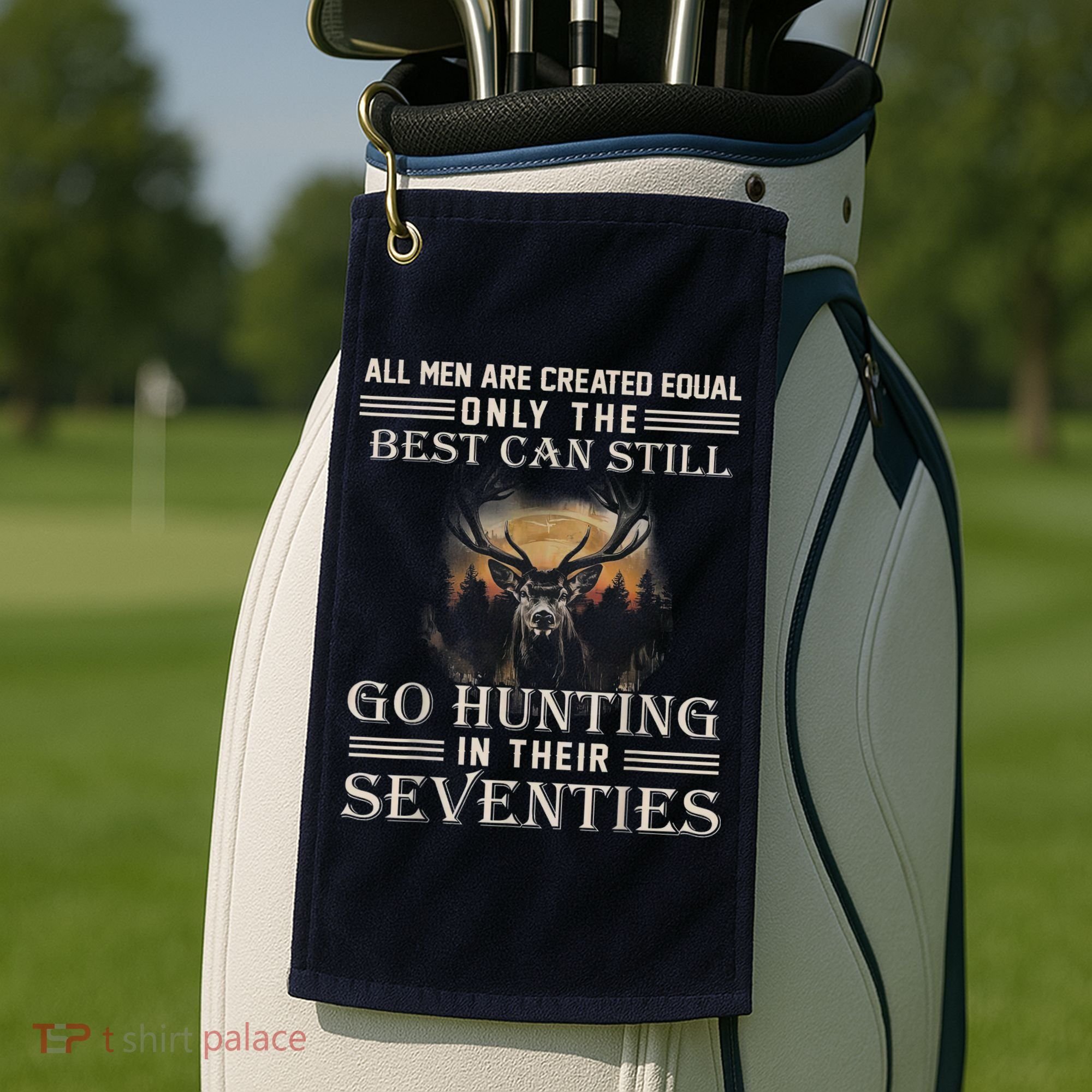 Go Hunting In Their Seventies Golf Towel