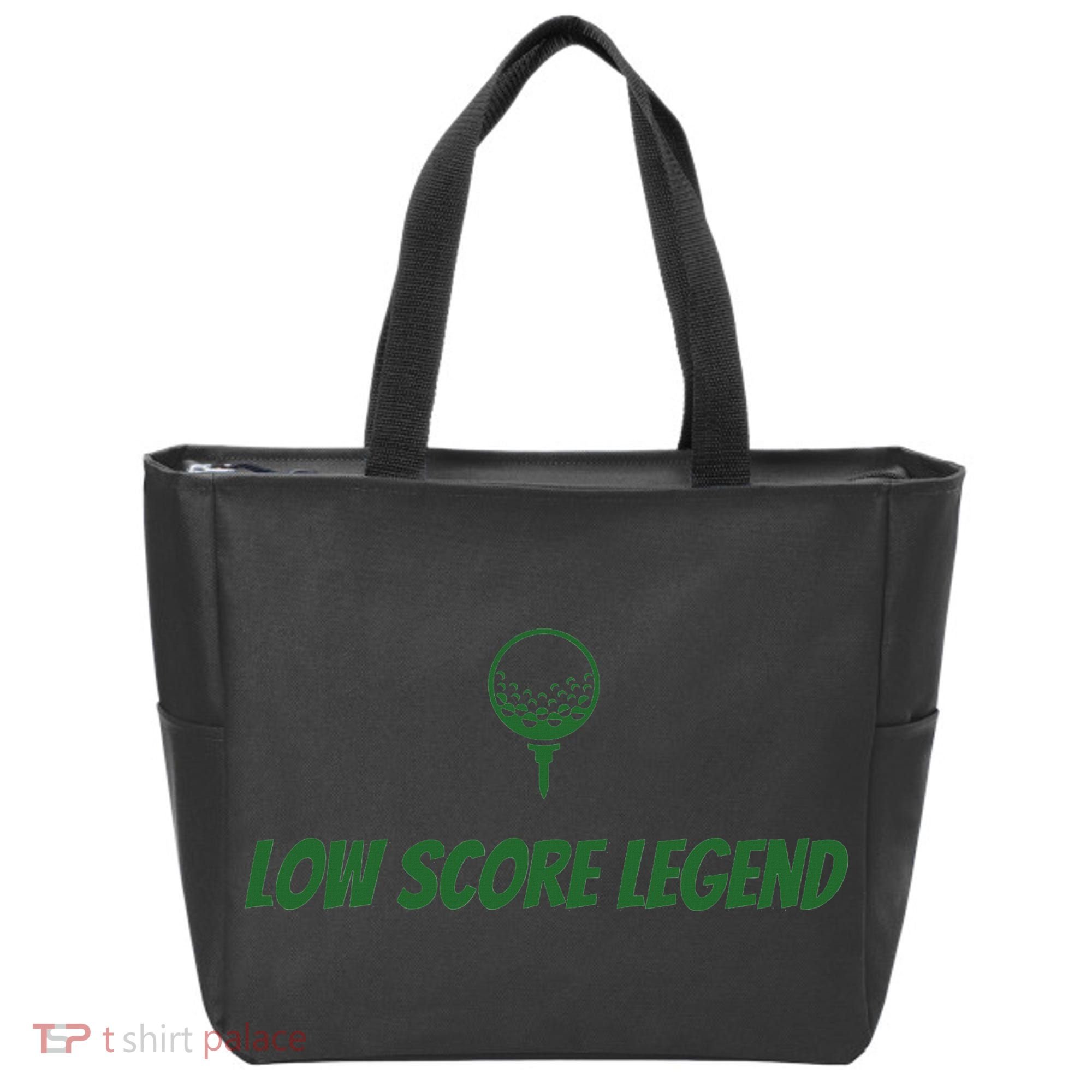 Golf Humor, Low Score Legend, Green Golf Tote Bag
