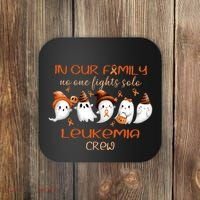 Ghost Halloween Leukemia Cancer No One Fights Solo Leukemia Crew Coaster thumb 0