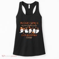 Ghost Halloween Leukemia Cancer No One Fights Solo Leukemia Crew Women's Tank Top thumb 0