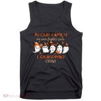 Ghost Halloween Leukemia Cancer No One Fights Solo Leukemia Crew Tank Top thumb 0