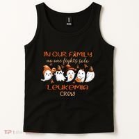 Ghost Halloween Leukemia Cancer No One Fights Solo Leukemia Crew Tank Top thumb 2