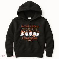 Ghost Halloween Leukemia Cancer No One Fights Solo Leukemia Crew Kids Hoodie thumb 0